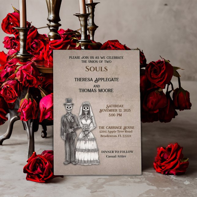 Spine-Tingling-Gothic-Skelettbrücke und -Bräutigam Einladung (Von Creator hochgeladen)