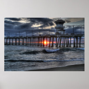 Spingtime Sturm-"Huntington Beach Pier Poster