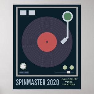 SpinMaster 2020 High Fidelity Vinyl Plattenspieler Poster