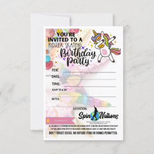 SpinNations Einhorn Einladungen zum Geburtstag
