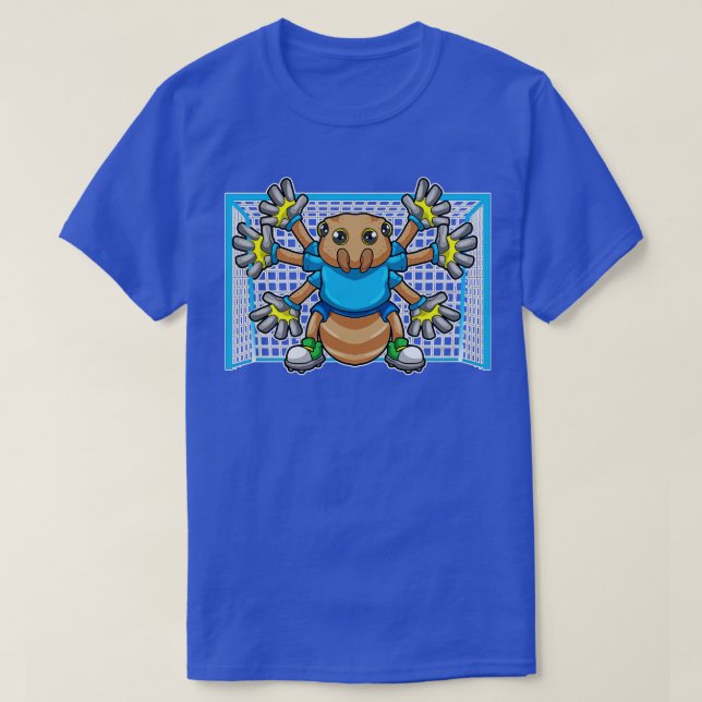 Spinne als Torhüter beim Fußball T-Shirt (Design vorne)