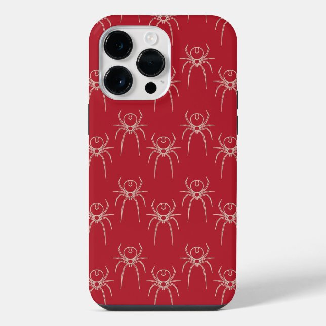 Spinne - Blutrot und Knochenweiß iPhone Hülle (Rückseite)