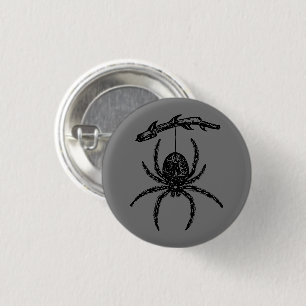 Spinne, die sich aus dem Zweig herrührt Button