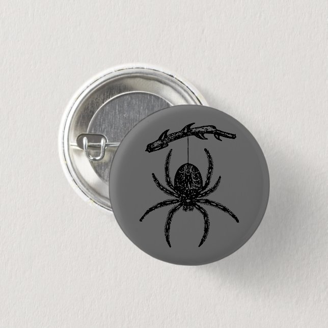 Spinne, die sich aus dem Zweig herrührt Button (Vorne & Hinten)