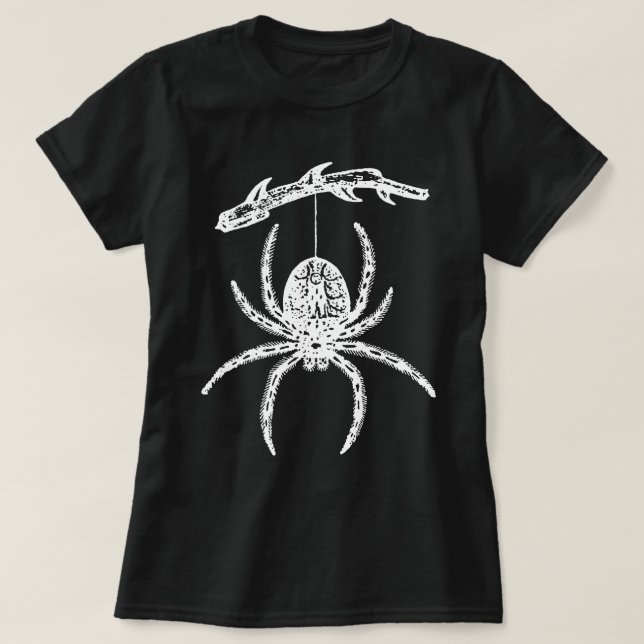 Spinne, die sich von einem T - Shirt der Zweigstel (Design vorne)