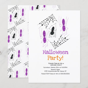 Spinne Doodles Halloween Kostüm Party Einladung
