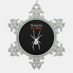 Spinne G Lustiges Halloween-Kostüm - Creepin It Re Schneeflocken Zinn-Ornament