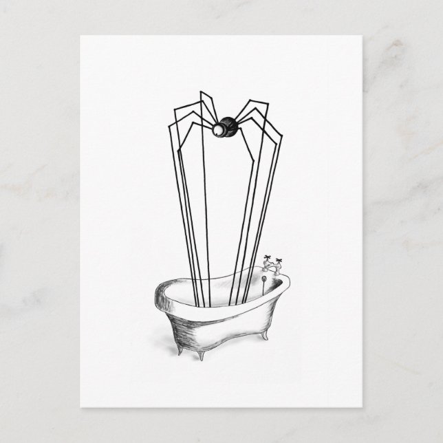 Spinne im Bad Postkarte (Vorderseite)