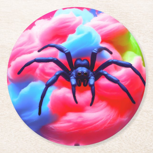 Spinne in Cotton Candy Untersetzer (Vorderseite)