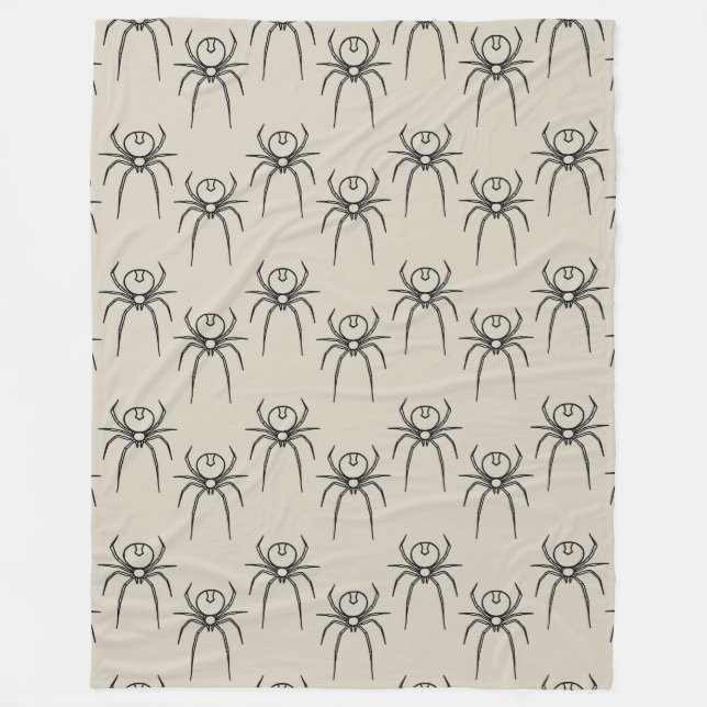 Spinne - Knochen weiß und schwarz Fleecedecke (Vorderseite)