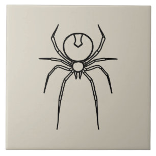 Spinne - Knochen weiß und schwarz Fliese