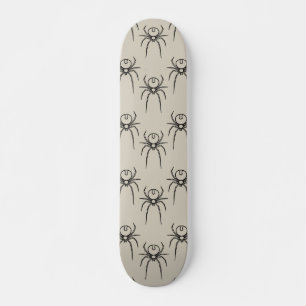 Spinne - Knochen weiß und schwarz Skateboard