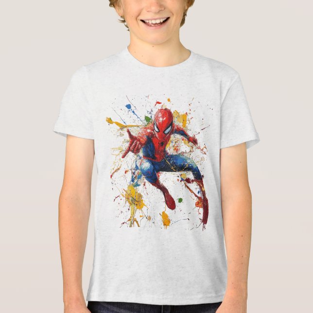 Spinne Mann Tri-Blend Shirt (Vorderseite)