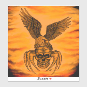 Spinne mit Adler im Tattoo-Stil Aufkleber
