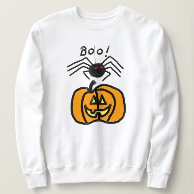 Spinne mit Pumpkin Halloween Sweatshirt (Design vorne)