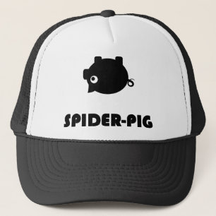 Spinne-Schwein helle T - Shirts Truckerkappe