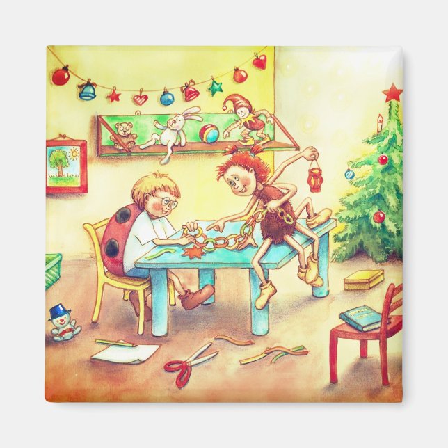 Spinne Sonja und Marienkäfer Kai im Dezember Magnet (Vorne)