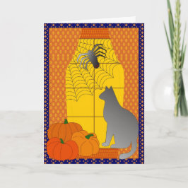 Spinne und Katze Karte