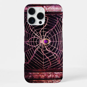 SPINNE UND NETZ Lila Edelstein Schwarz iPhone 16 Pro Max Hülle
