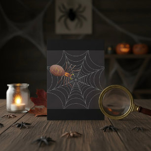Spinne und Spinnennetz Einladung