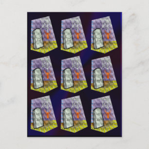 Spinne vom Netz und ein RIP-Marker-Muster Postkarte