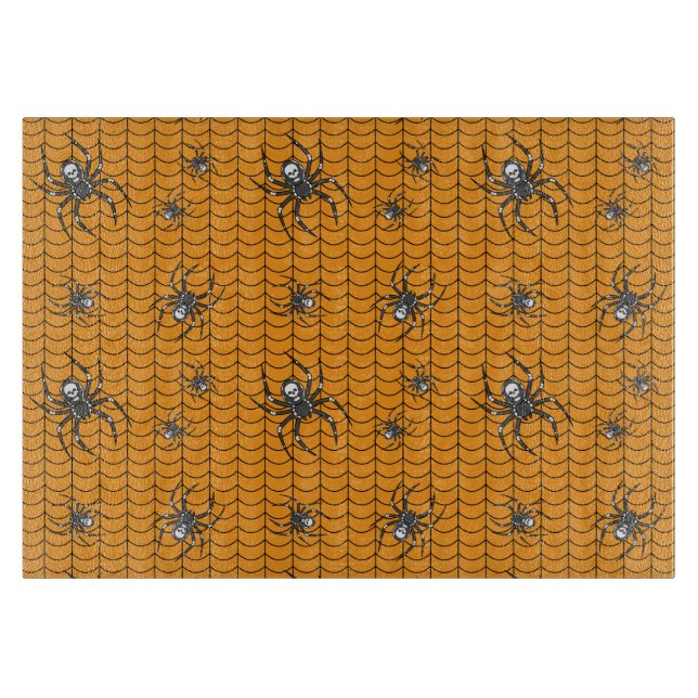 Spinnen auf Parade Glas Cutting Board Schneidebrett (Vorderseite)