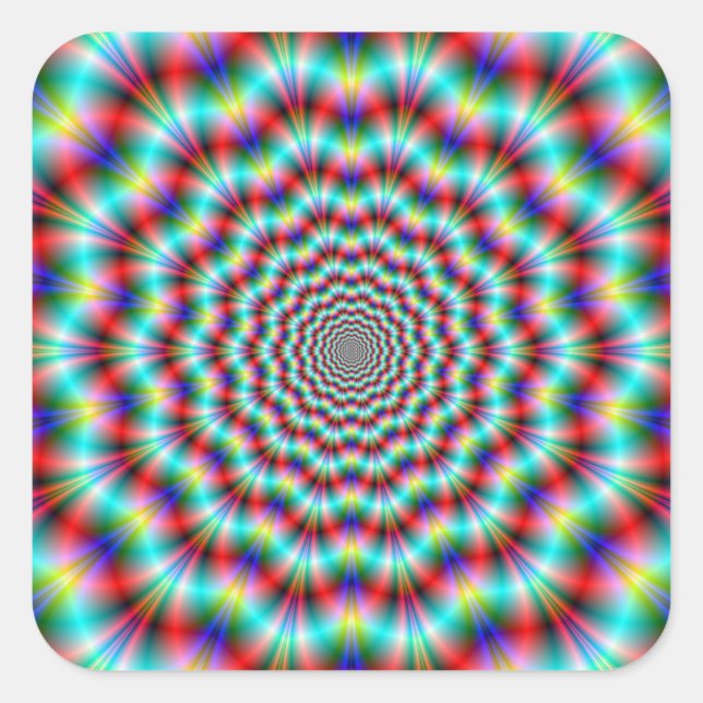 Spinnen auf Säure Quadratischer Aufkleber (Vorderseite)