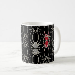 Spinnen - Battschwarz und Knochen weiß Kaffeetasse