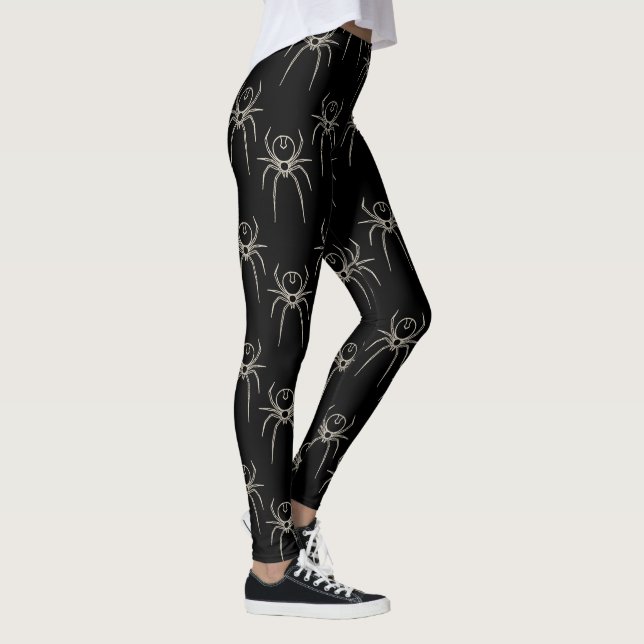 Spinnen - Battschwarz und Knochen weiß Leggings (Rechts)