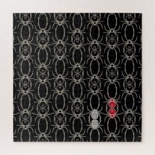 Spinnen - Battschwarz und Knochen weiß Puzzle