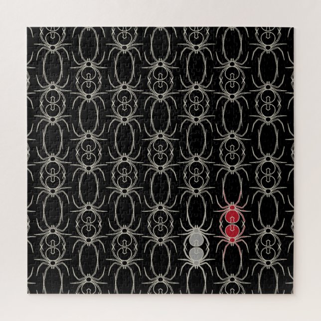 Spinnen - Battschwarz und Knochen weiß Puzzle (Vertikal)