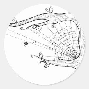 Spinnen-Baum-Aufkleber Runder Aufkleber
