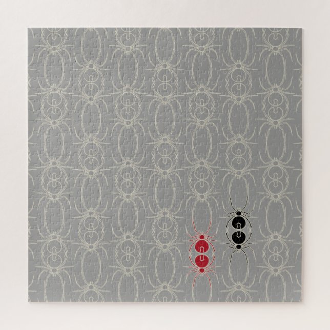 Spinnen - Ghost Grau und Knochen Weiß Puzzle (Vertikal)