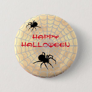 Spinnen Halloween Button
