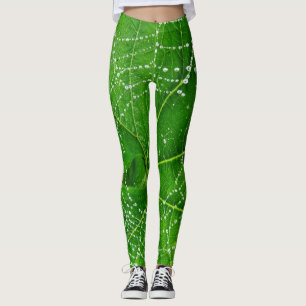 Spinnen-Netz-Grün-Garten-Blatt entwarf natürliches Leggings