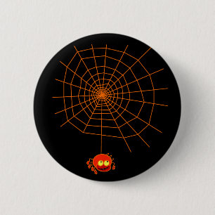 Spinnen-Netz-Halloween-Knopf Button