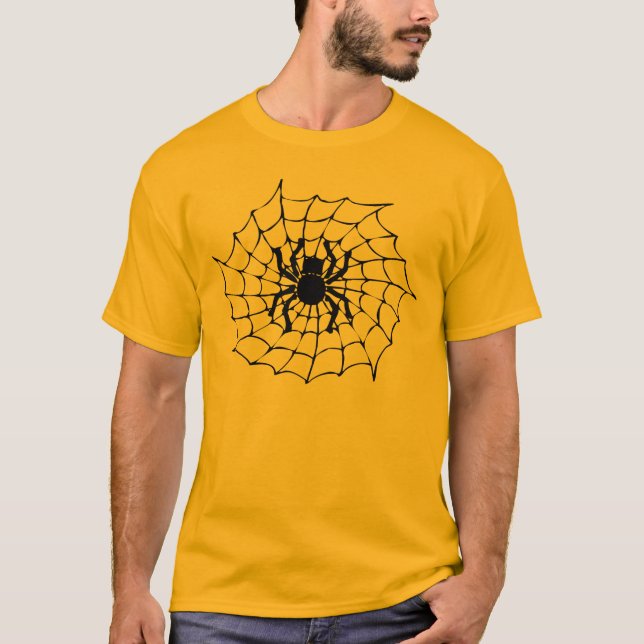 Spinnen-Netz-T - Shirt Halloweens schwarzer (Vorderseite)
