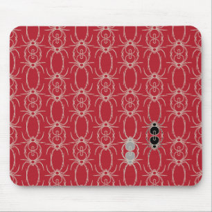 Spinnen - Rot und Knochen weiß Mousepad