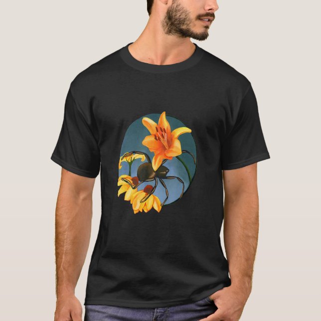Spinnen und Blume bläst Arachniden Web-Seideninsec T-Shirt (Vorderseite)