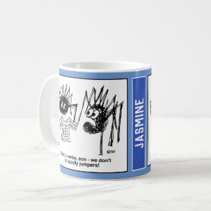 Spinnen und ihre Webs Cartoon. Funny Kaffeetasse