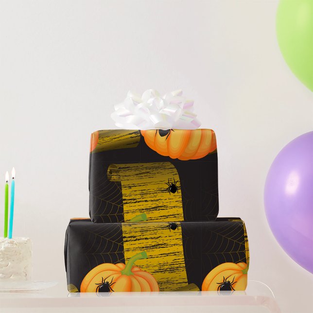 Spinnen und Kürbis Geschenkpapier (Von Creator hochgeladen)