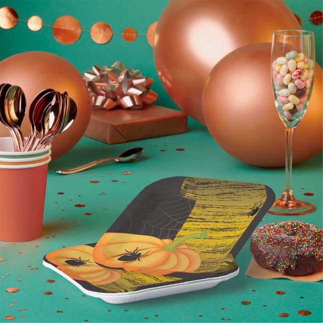 Spinnen und Kürbis Pappteller (Von Creator hochgeladen)