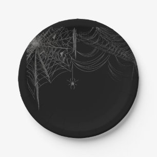 Spinnen und Spinnennetze auf 7" Tellern Pappteller
