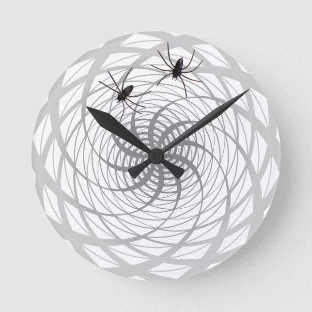 Spinnen und Web Runde Wanduhr (Vorderseite)
