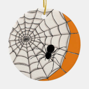 Spinnen und WebHalloween-Keramik Keramik Ornament