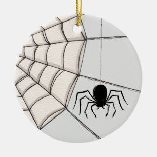 Spinnen und WebHalloween-Keramik Keramik Ornament