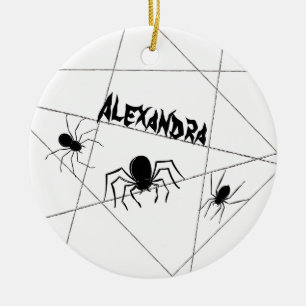 Spinnen und WebHalloween-Keramik Keramik Ornament