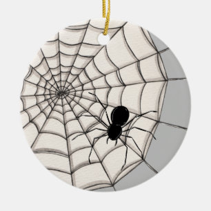 Spinnen und WebHalloween-Keramik Keramik Ornament