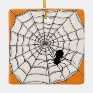 Spinnen und WebHalloween-Keramik Keramikornament