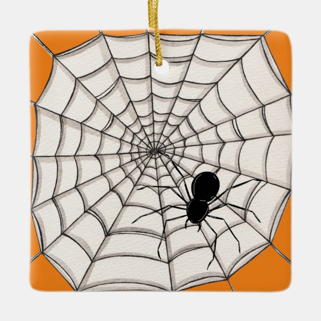 Spinnen und WebHalloween-Keramik Keramikornament (Vorderseite)